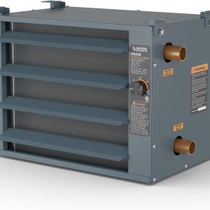 50,000 BTU Hydronic Hot Water Hanging Unit Heater with Water Temperature Control Switch HHA50 Water to Air Heat Exchanger with Fan for Outdoor Wood Furnaces, Garage and Warehouse Heating